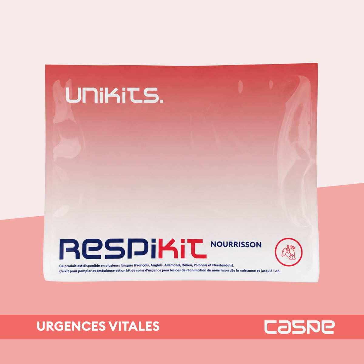 Kit de réanimation pour nourrisson UNIKITS RESPIKIT, ensemble médical pour la réanimation des bébés, comprenant accessoires essentiels.